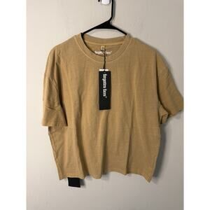 New Forgotten Faces Men's Basic Crop Acid Tee - Union Beige, Size Small